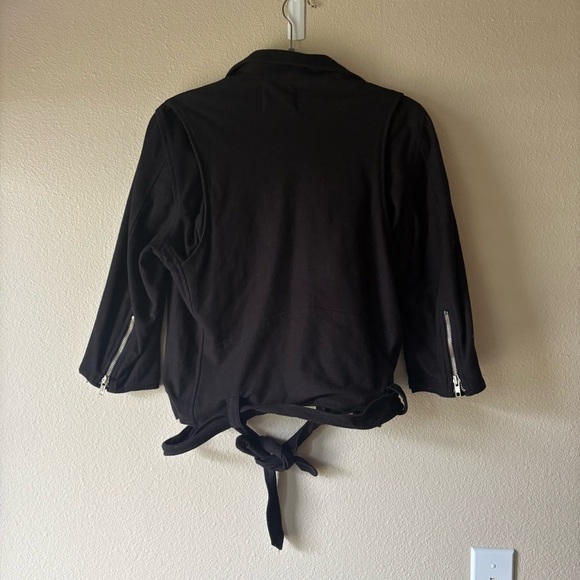 Monrow Black Cotten Jacket Classic Biker Style - Picture 3 of 3